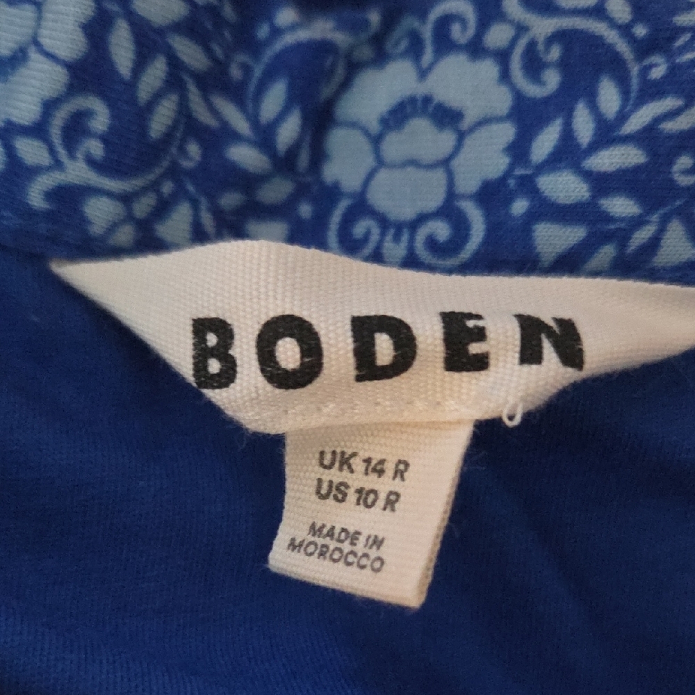 Boden Blue Floral V-Neck Midi Dress - Picture 2 of 9